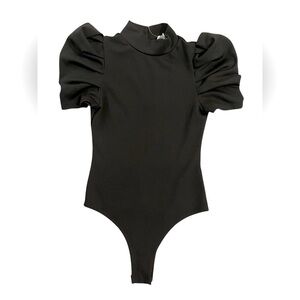 Black TCEC poof sleeve body suit. Medium New without tag​​​​​​